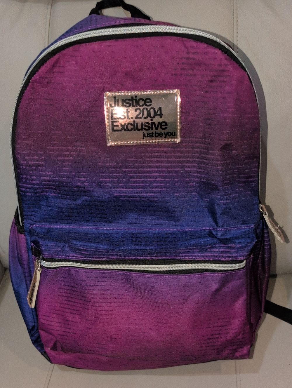 Justice Purple to Blue Ombre Backpack With Rose Gold Accents Vintage
